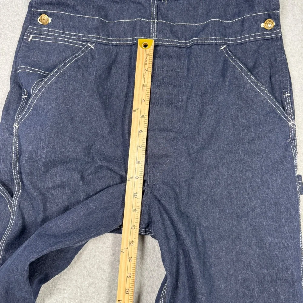 Vintage 70s Sears Tradewear Mens Denim Overalls Indigo Blue Union Made 34x30